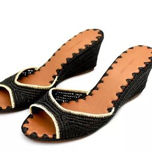 Carrie Forbes Nador Heeled Mules in Natural Raffie